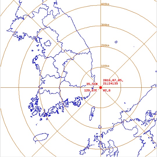 울산 규모 5.0 지진 (사진=기상청) 