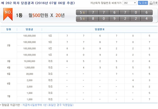 연금복권 (사진=나눔로또 홈페이지) 