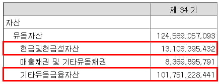 삼목에스폼 현금성 자산 현황