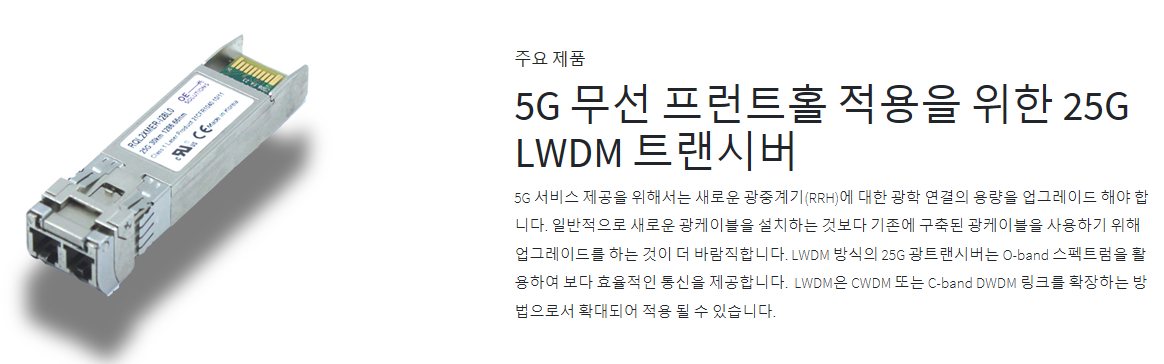 오이솔루션의 25GLWDM 트랜시버