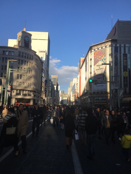  일본에서 가장 땅값이 비싼 일본 도쿄 긴자 거리의 모습