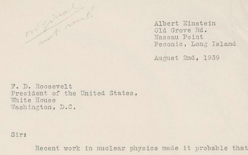핵폭탄 개발 불러온<br>아인슈타인의 편지 