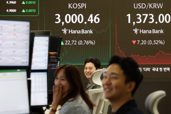 속보 코스피, 3년5개월 만에 장중 3000선 돌파