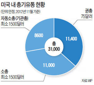 '헌법상 권리' 10명 중 9명 銃 가져…NRA 막강로비…번번이 규제 무산