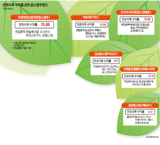 중소형주 펀드 '신흥 3인방' 미래에셋·키움·교보운용의 질주