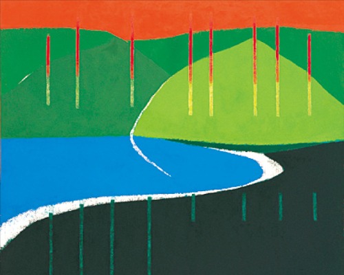 서울 중림동 한경갤러리에 전시된 유영국 화백의 1980년작 색면추상화 ‘산’. 