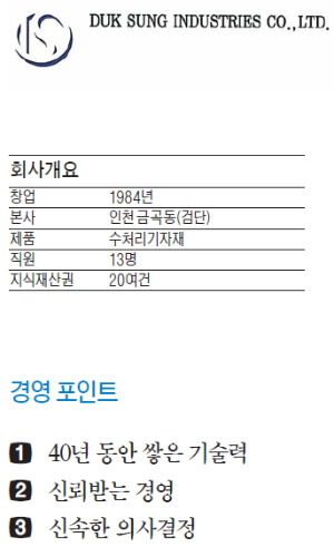 최덕호 덕성산업기계 사장, 수력발전소부터 정수장까지…수처리 기자재 '만능 해결사'