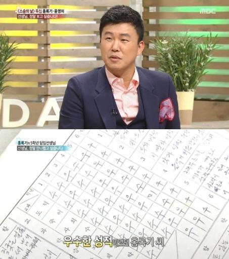 홍록기 성적표 공개, "성격좋은 우등생" 반전