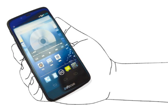 폭스콘이  자체 개발한 인포커스(Infocus) 스마트폰.  5인치 풀HD 안드로이드 기반이다.