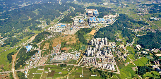 충남도와 아산시가 상생산업단지로 추진 중인 탕정산업단지 모습.  /충남도 제공 