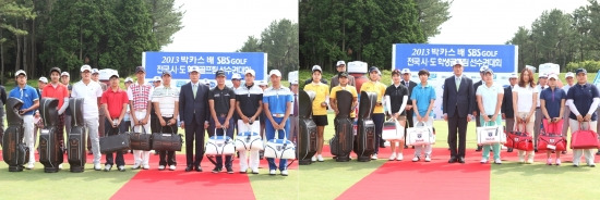 신동욱 동아제약 사장이 남고부(왼쪽), 여고부 수상팀과 기념촬영하고 있다. / 동아제약 제공