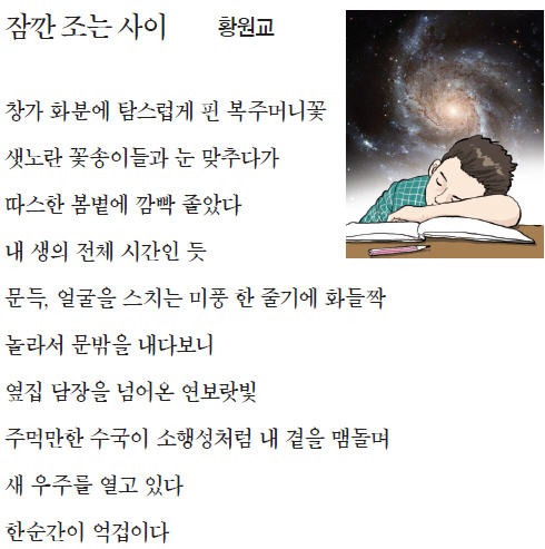 [이 아침의 시] 잠깐 조는 사이 - 황원교