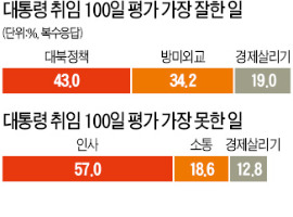 朴대통령 취임 100일…오피니언 리더 100명 설문 "대북정책, 朴정부 가장 잘한 일"