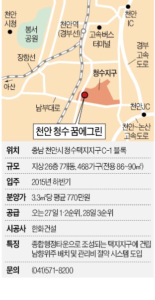 천안 청수 꿈에그린, 행정타운 배후지 각광…환기·채광 뛰어나