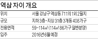 [분양 현장 포커스] 역삼자이, 역삼동 재건축 아파트…더블 역세권