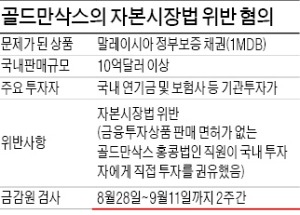 [마켓인사이트] 금감원, 골드만삭스 검찰 수사 의뢰