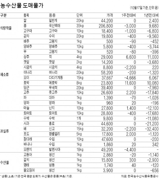 밤 풍년…가격 2012년보다 24% 내려