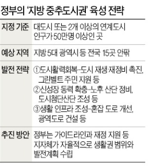 인구 50만 이상 '낡은' 지방도시 '젊게' 키운다