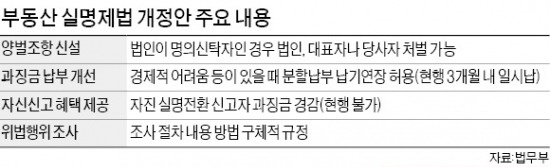 법인, 부동산 명의신탁땐 법인·대표·명의자 모두 처벌