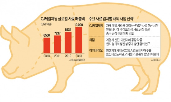 CJ·선진, 해외 공장 짓고…이지바이오, ADM 손잡고…토종사료, 세계1위 아지노모토에 도전