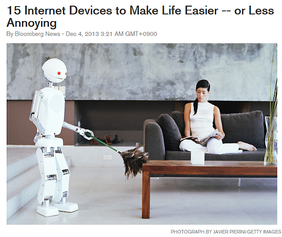 사진= '삶을 편안하게 해주는 15가지 제품' 중 집안을 청소하는 로봇의 모습. 출처=블룸버그 통신 홈페이지 캡처