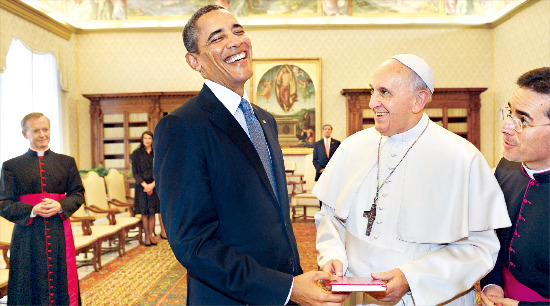 프란치스코 교황과 오바마 '첫 만남'