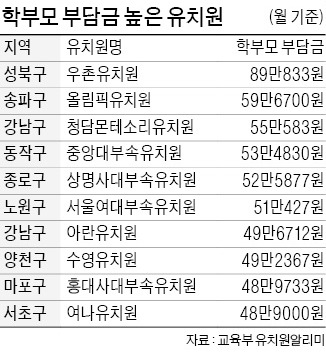 대학 등록금 뺨치는 1000만원대 사립 유치원비