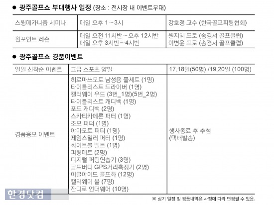 '2014 광주골프쇼(G-Golf)' 17日 개막...