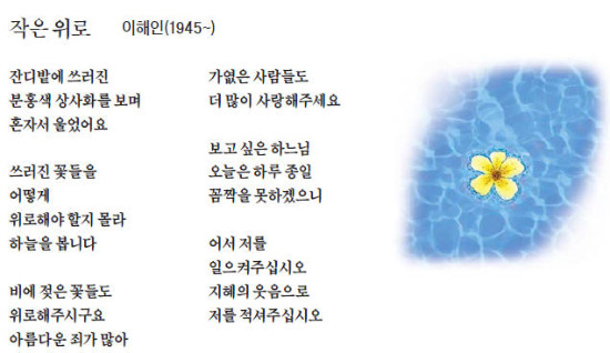 [이 아침의 시] 작은 위로 - 이해인(1945~)