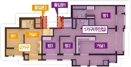 롯데건설이 서울 용두동에 공급하는 ‘용두롯데캐슬리치’ 전용 114㎡의 부분임대형 평면.  /롯데건설 제공 