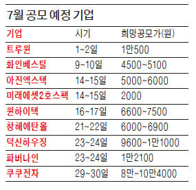 9곳 줄지어…공모주 '뜨거운 7월'