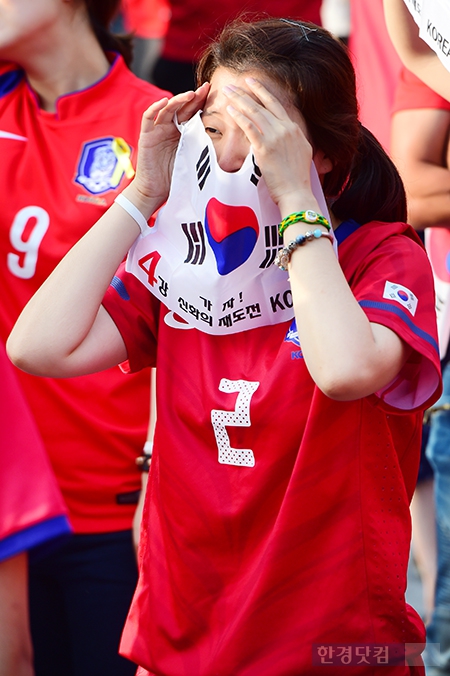 [포토] '대한민국-벨기에' 감출 수 없는 실망감