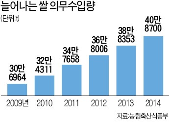 축구장 100개 창고에 안팔린 수입쌀 50만t