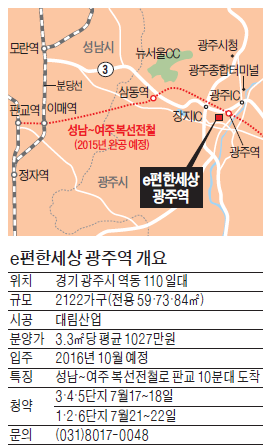 e편한세상 광주역, 판교역까지 13분…가격은 판교 전셋값의 70%