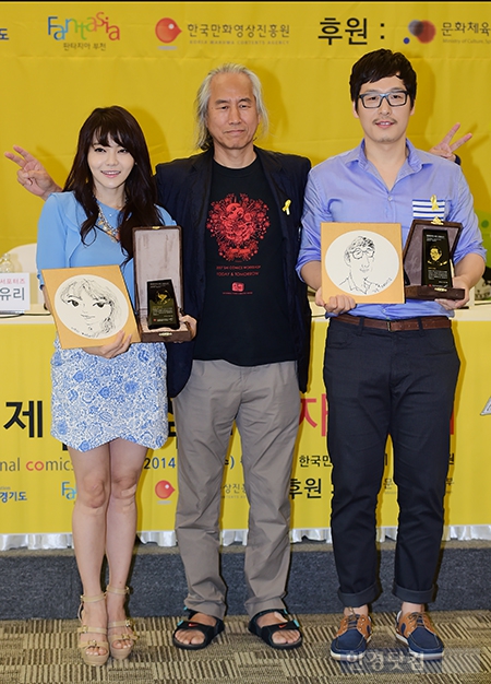 [포토] 서유리-박재동-김풍, '부천국제만화축제' 홍보대사 위촉식