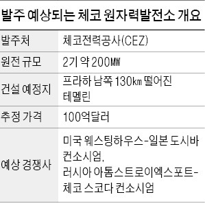 100억달러 체코 원전 한국도 수주전 뛰어든다