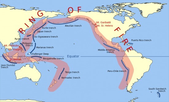 사진 = 환태평양조산대(Ring of fire) / 출처 = 위키피디아(Wikipedia)