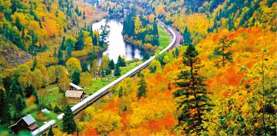 캐나다의 가을을 만끽할 수 있는 아가와 협곡 관광열차. /캐나다관광청 제공