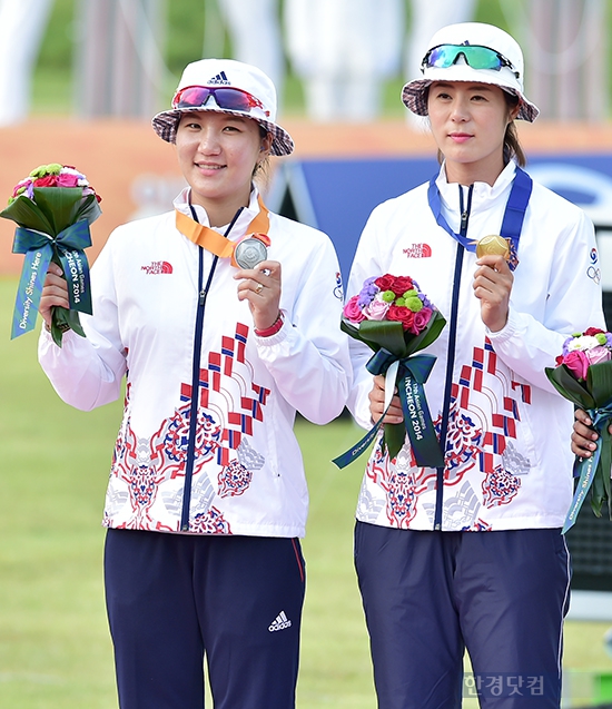 [포토] 女양궁대표팀, 여자 개인 결승 '金·銀' 쾌거