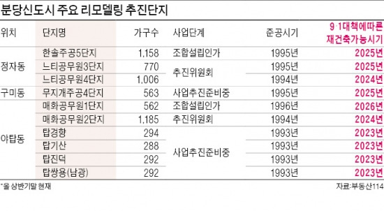 '맏형 신도시' 분당, 리모델링 가속…한솔5·매화1단지 등 안전진단 준비