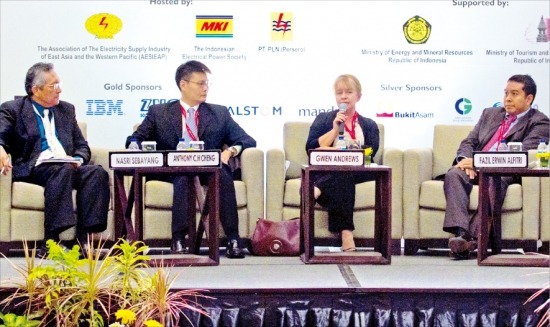 2012년 인도네시아 발리에서 개최된 19차 아시아·태평양 전력산업 콘퍼런스에서 참석자들이 토론하고 있다. 아·태 전기공급산업협회 제공