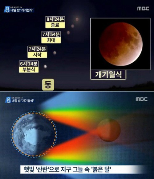 개기월식 /MBC 방송 캡쳐