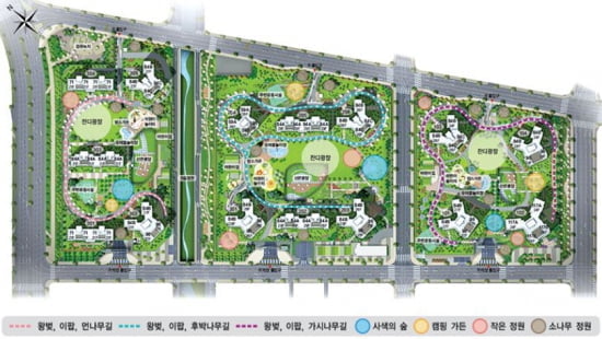 [창원 더샵 센트럴파크③구성]주차장 100% 지하화…도심속 자연공간 풍부