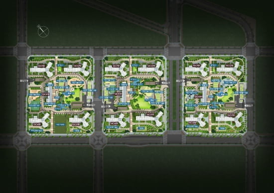 [송도 더샵 퍼스트파크③구성] '세쌍둥이' 같은 블록별 단지 설계