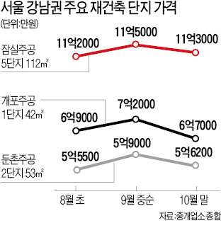 개포주공 등 강남 재건축 최고 5000만원 '뚝'