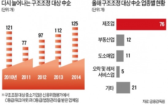 대기업 불황 '후폭풍'…구조조정 대상 제조업 中企 43% 증가