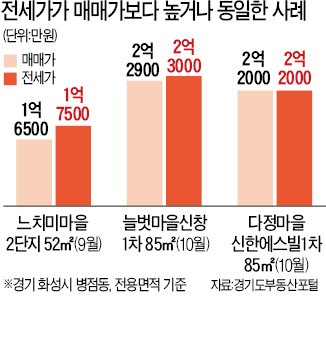 수도권 첫 전세 > 아파트 값