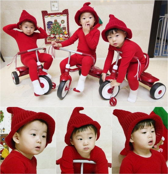 '슈퍼맨이 돌아왔다' 삼둥이, 크리스마스 요정 변신 '핵폭탄급 깜찍' 