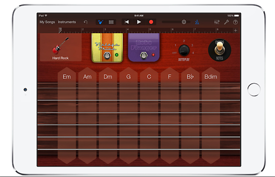 애플이 ,아이오에스(iOS) 모바일용으로 개발한 음악저작툴 '개러지 밴드'. 출처=애플 홈페이지