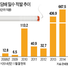 담배 밀수 벌써 기승…2년새 20배 급증